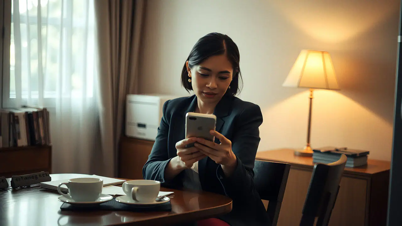 A client sending her consultation request from her phone